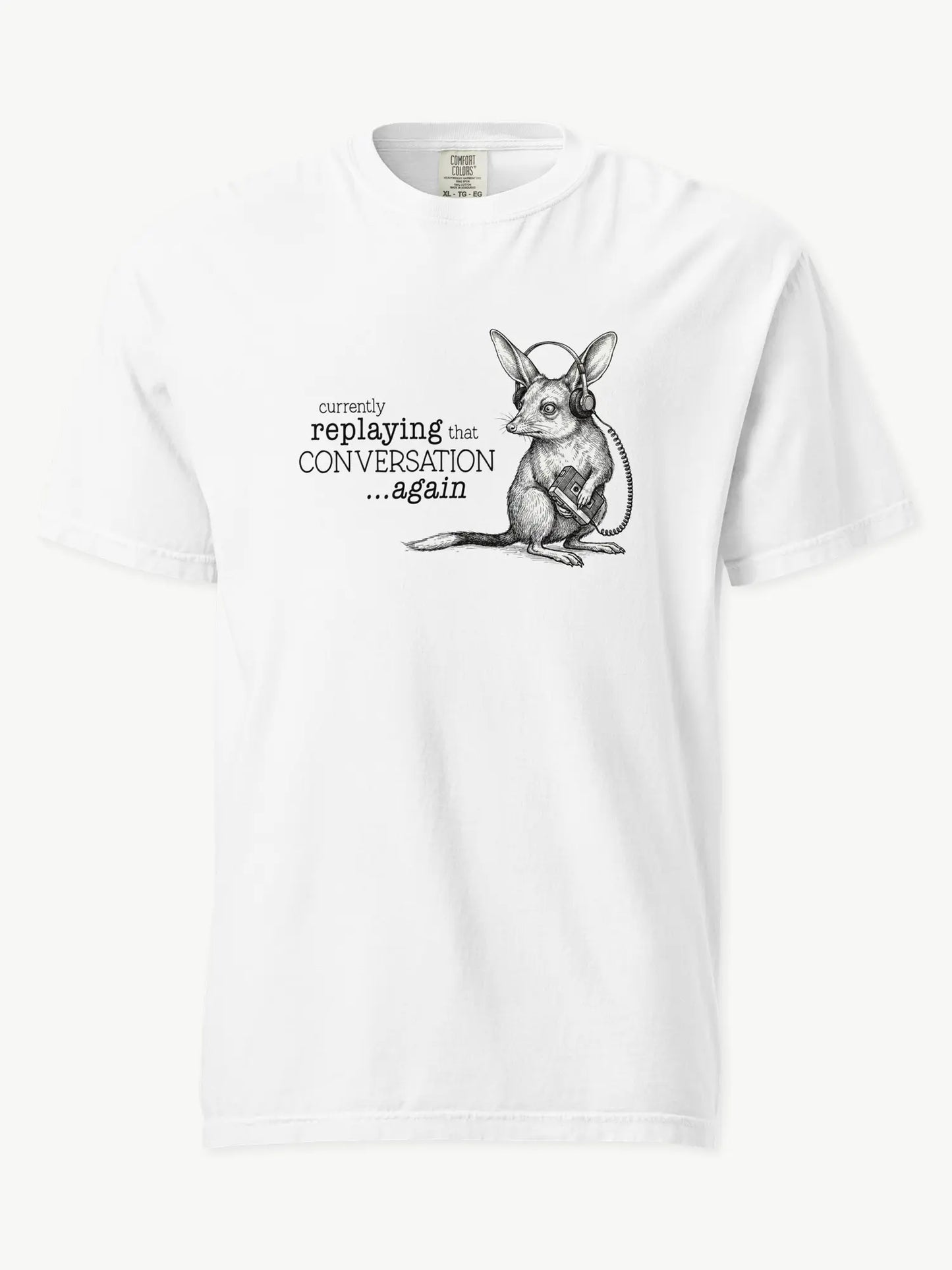 Faffle & Co Bilby on Replay Tee in white