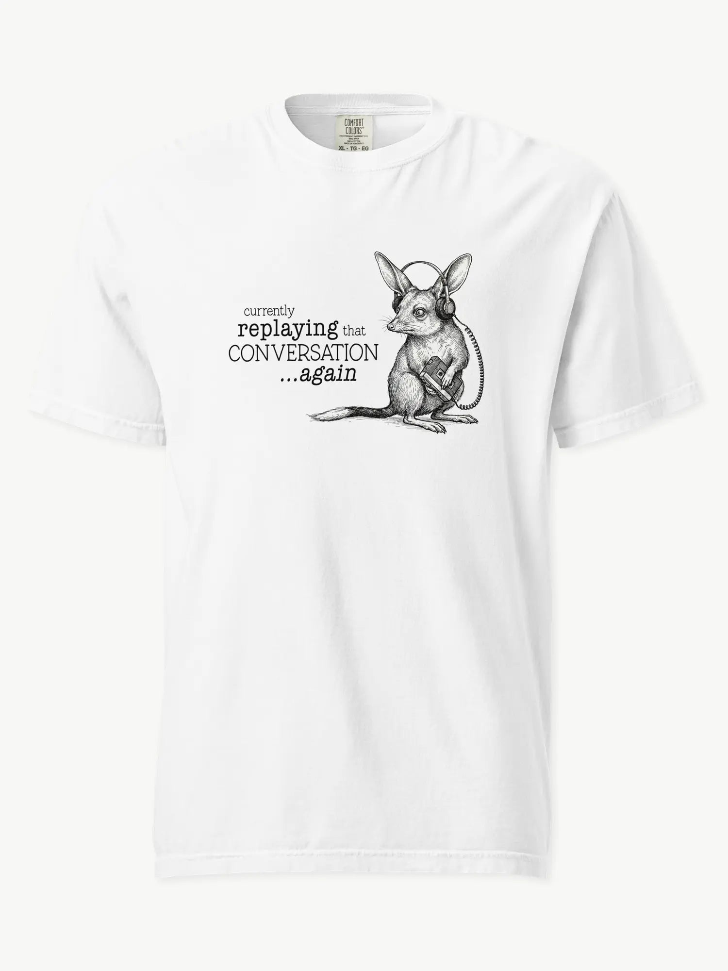 Faffle & Co Bilby on Replay Tee in white