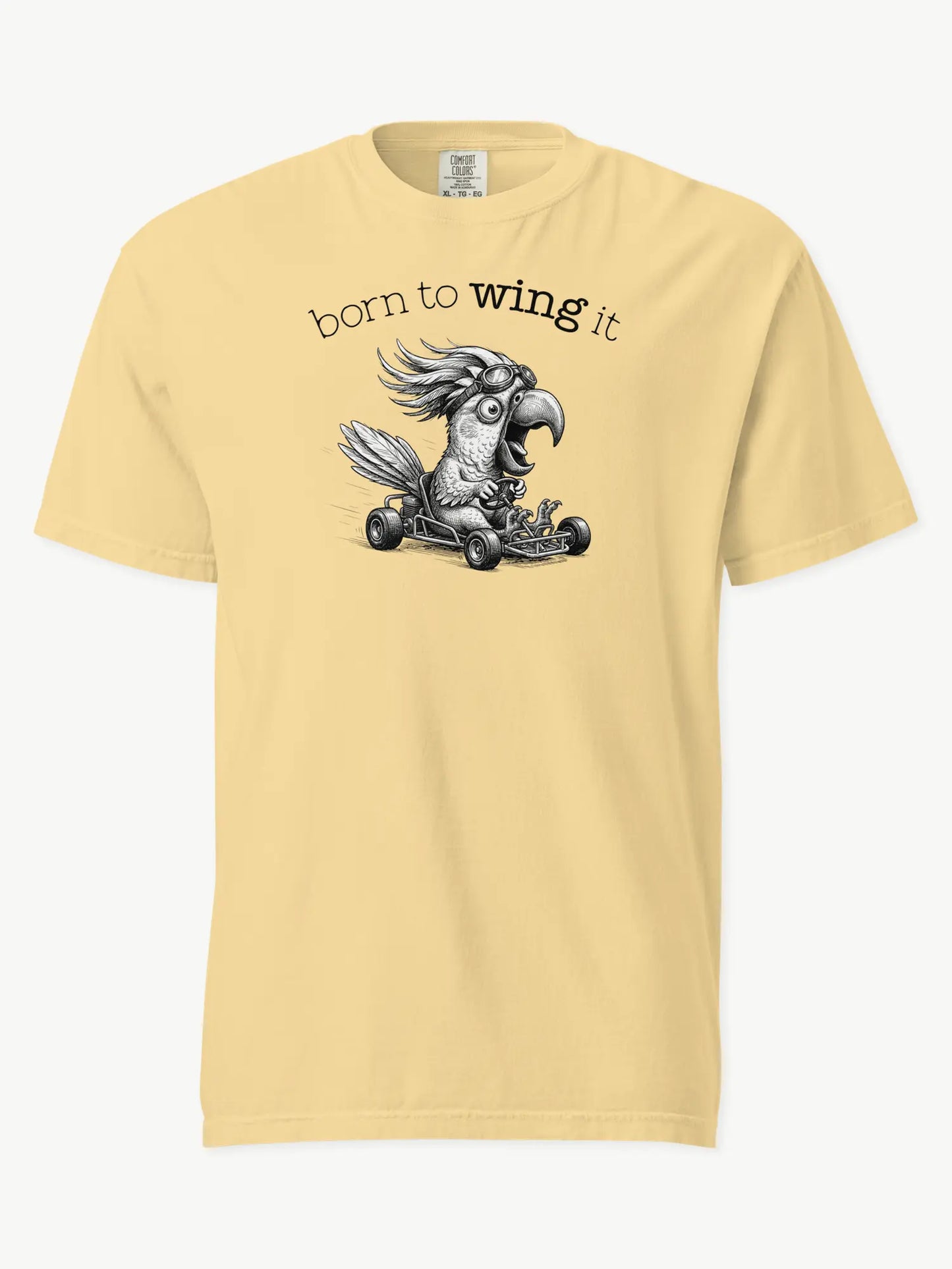 Born to Wing It cockatoo t-shirt in butter