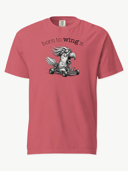 Born to Wing It cockatoo t-shirt in watermelon