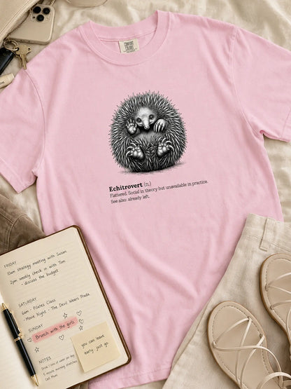 The Echitrovert t-shirt in blossom styled flat lay