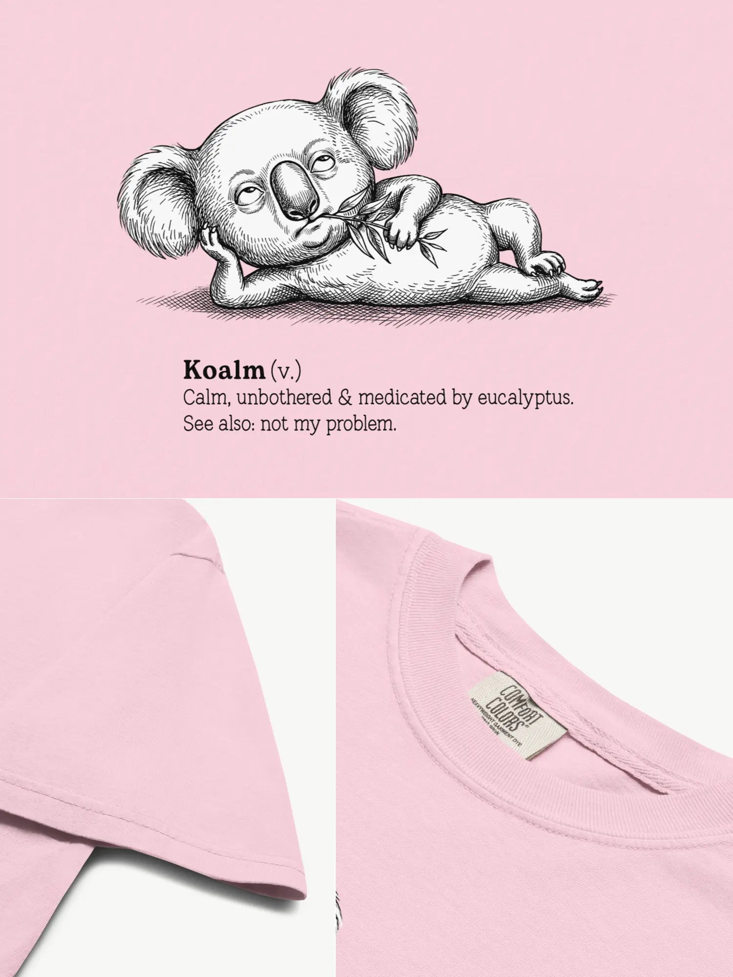 Close-up details of the Faffle & Co Koalm Tee in blossom