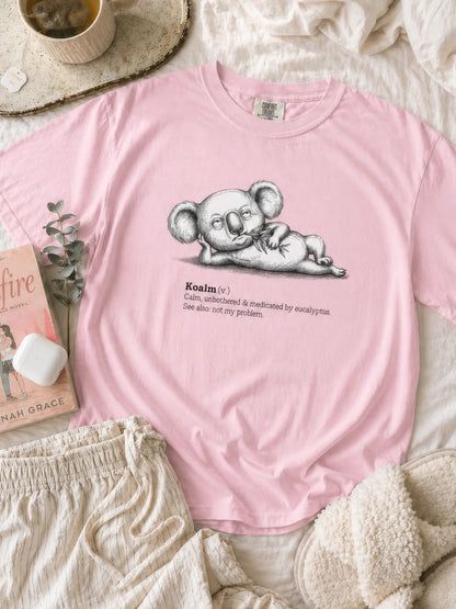 Faffle & Co Koalm Tee in blossom styled flat lay