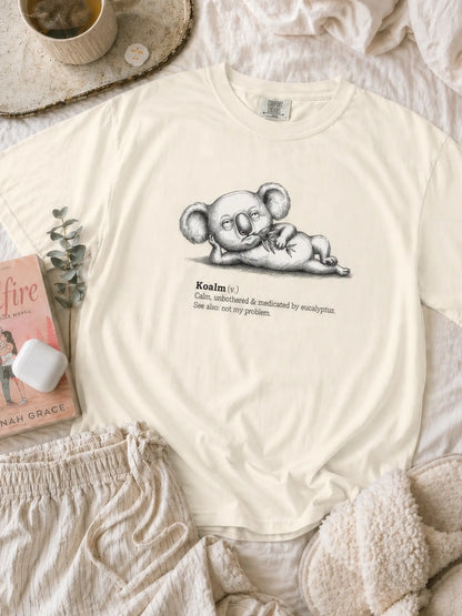Faffle & Co Koalm Tee in ivory styled flat lay