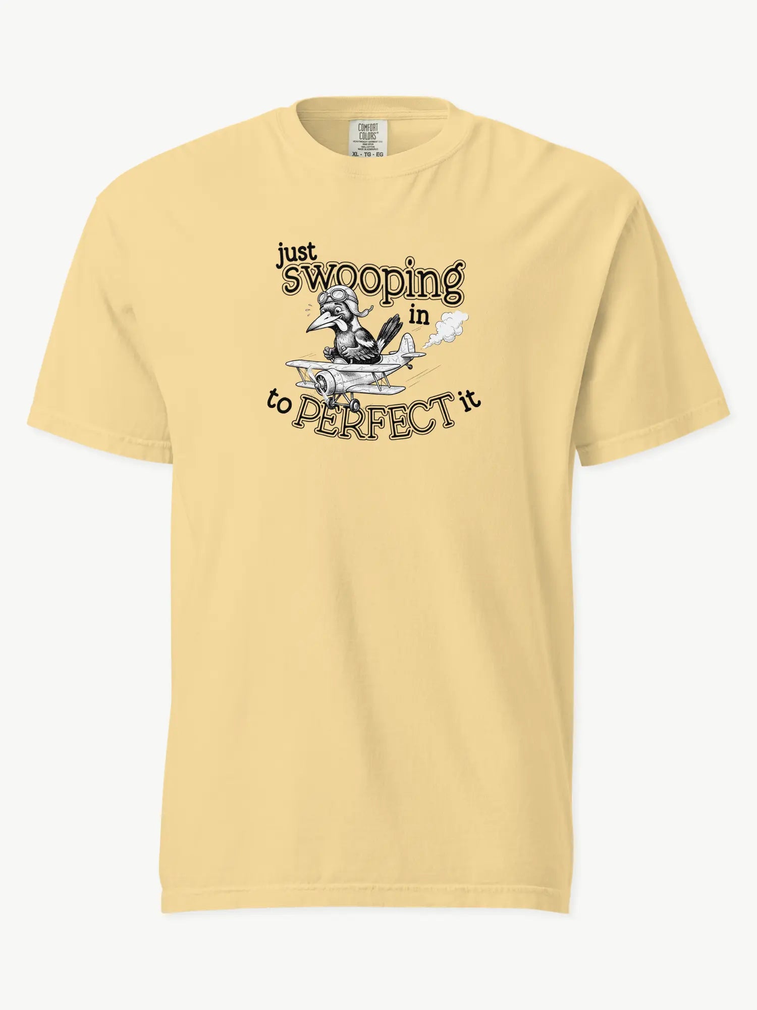 Just Swooping In magpie t-shirt in butter