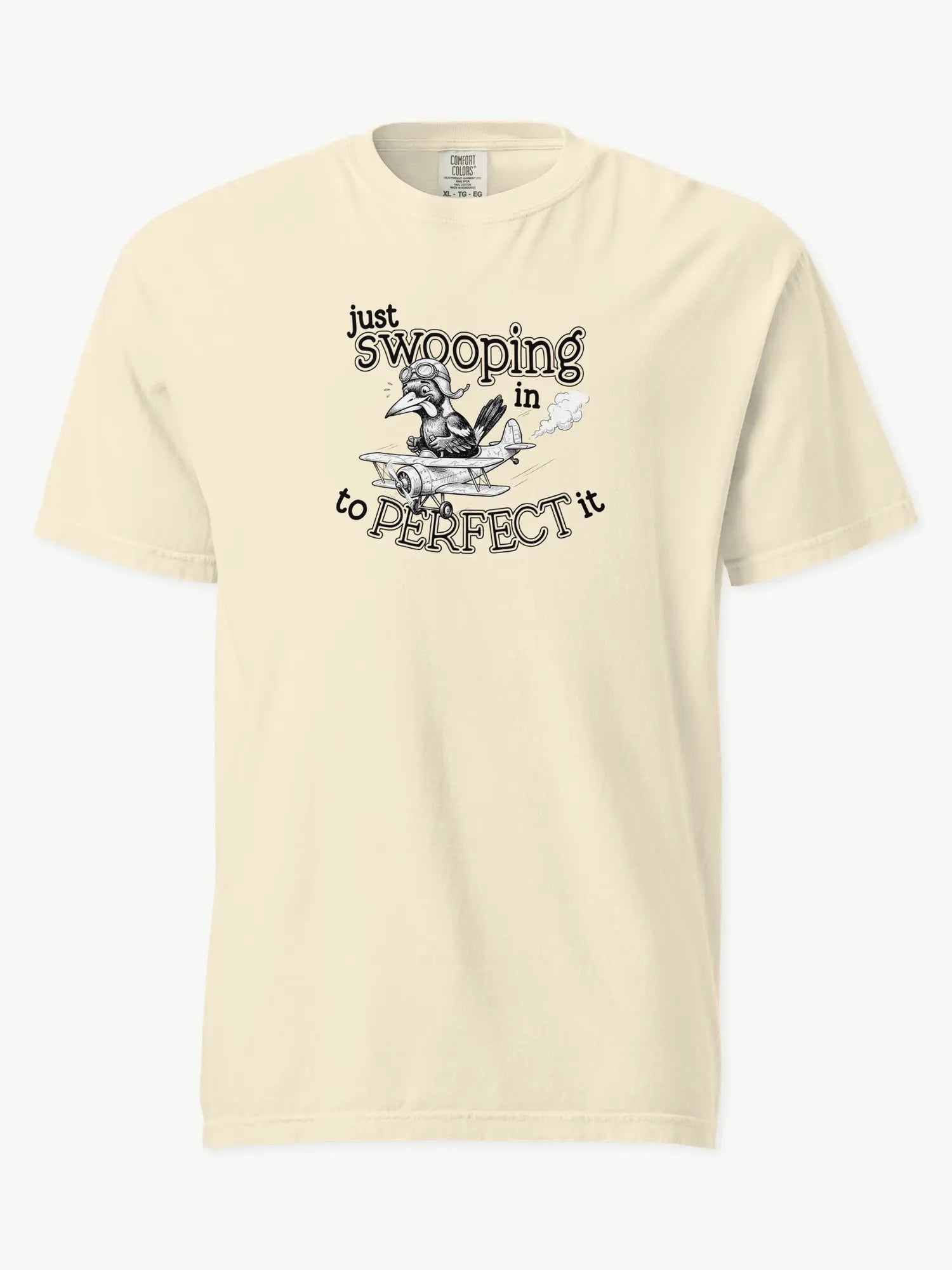 Just Swooping In magpie t-shirt in ivory