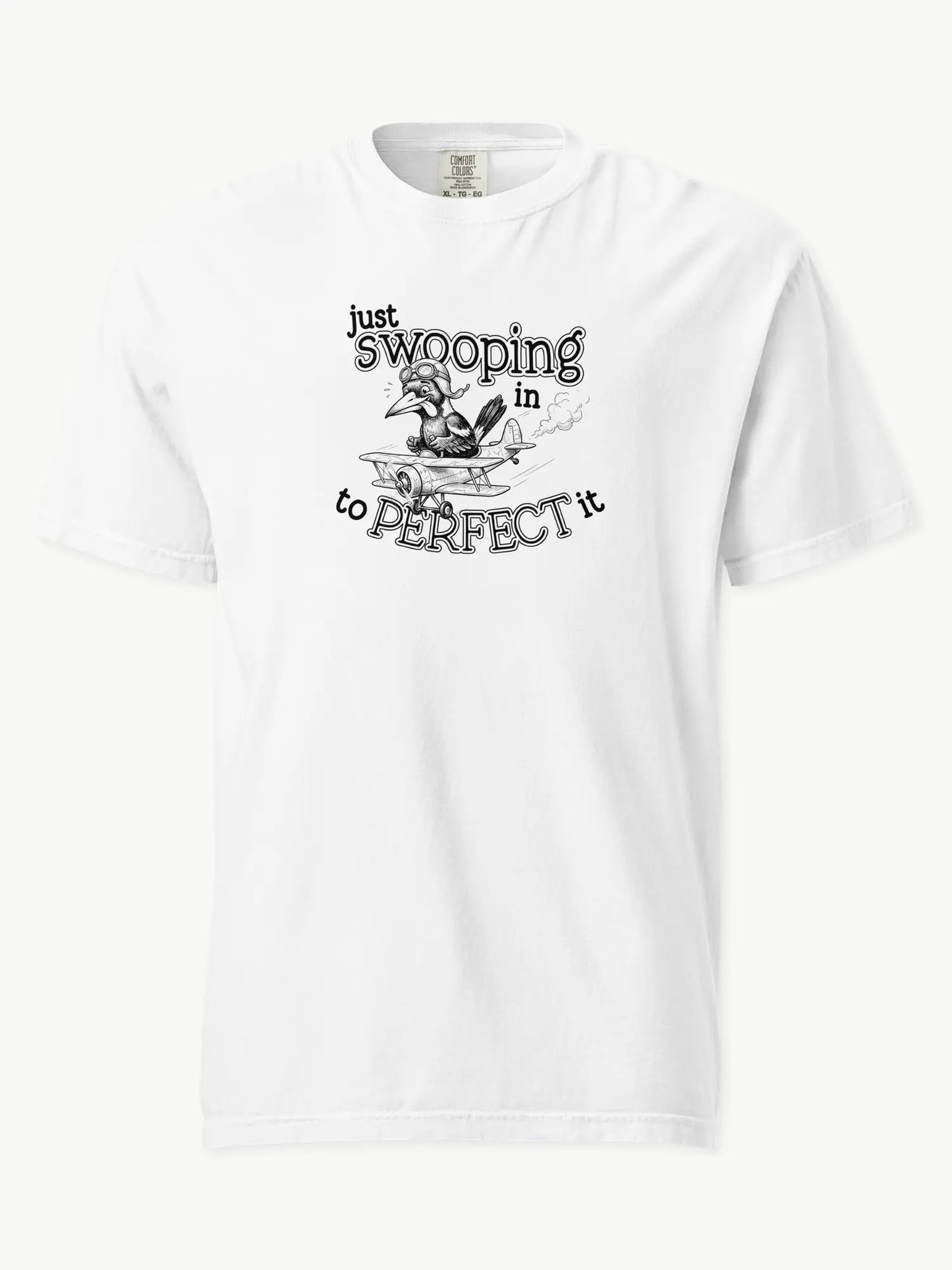 Just Swooping In magpie t-shirt in white