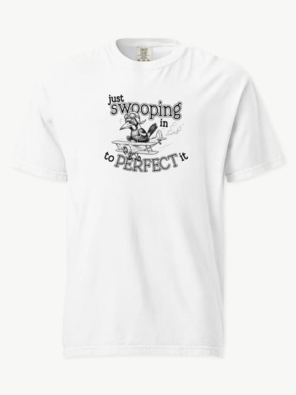 Just Swooping In magpie t-shirt in white