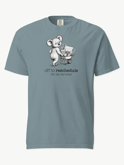 Off to Reschedule koala t-shirt in ice blue