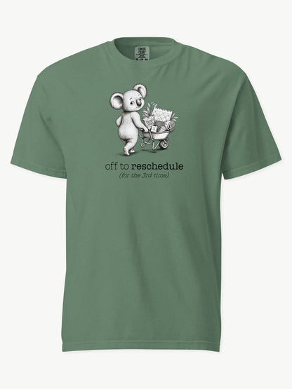 Off to Reschedule koala t-shirt in light green