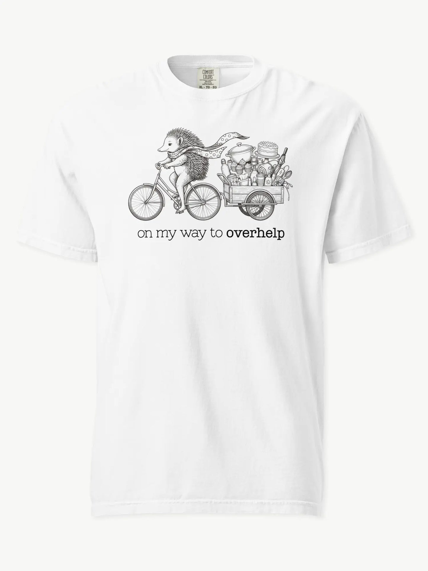 Over-helping Echidna Tee in white
