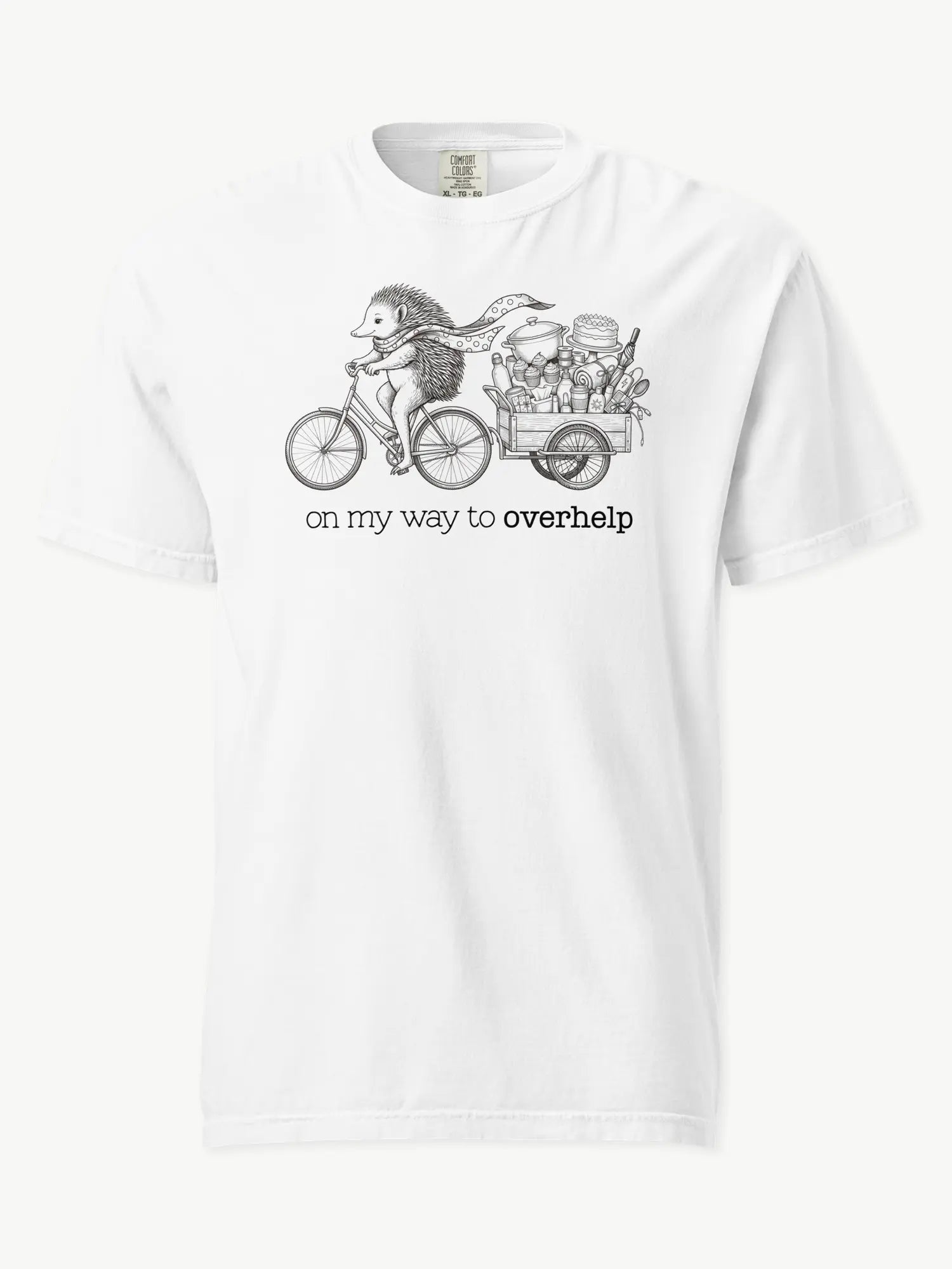Over-helping Echidna Tee in white