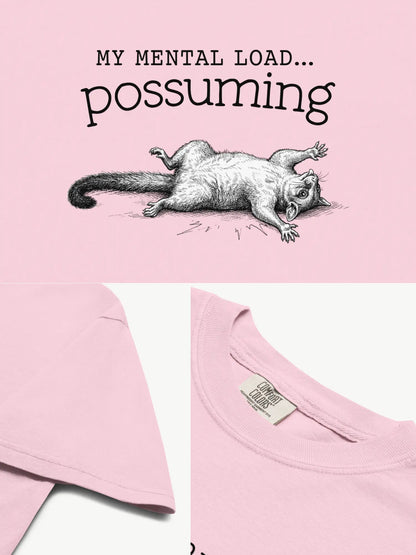 Close-up details of the Faffle & Co Possuming Tee in blossom