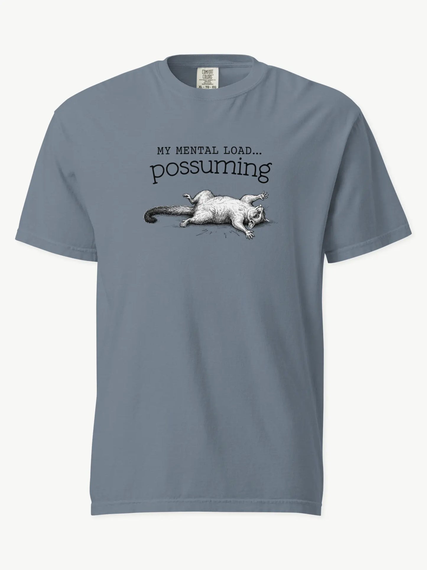 Faffle & Co Possuming Tee in blue jean