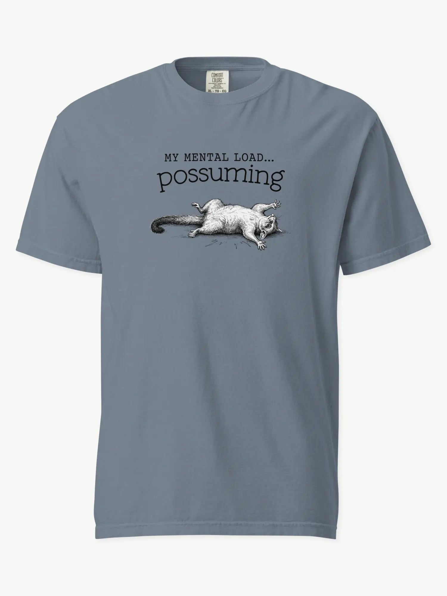 Faffle & Co Possuming Tee in blue jean
