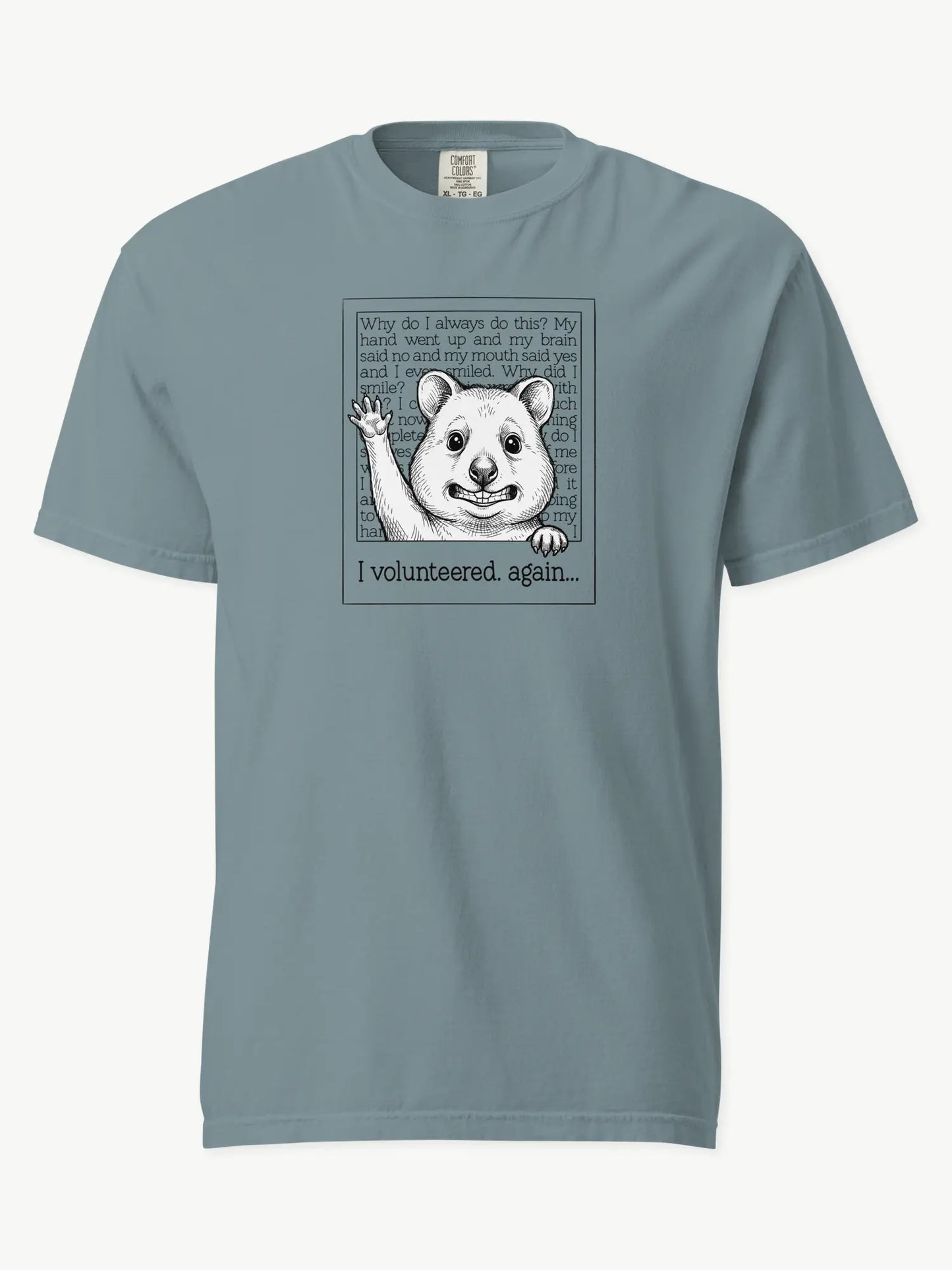 Faffle & Co Quokka Volunteer Tee in ice blue