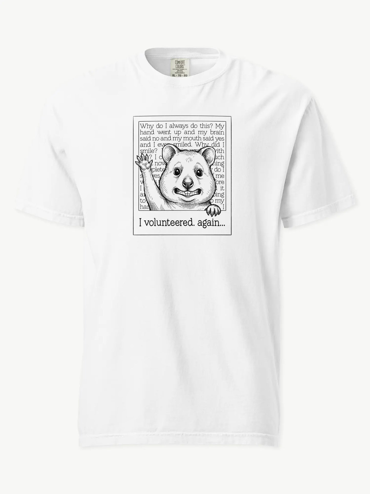 Faffle & Co Quokka Volunteer Tee in white