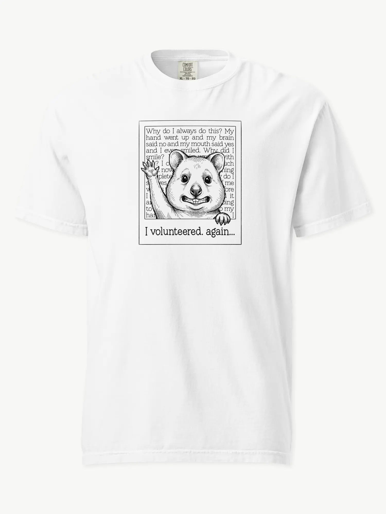 Faffle & Co Quokka Volunteer Tee in white