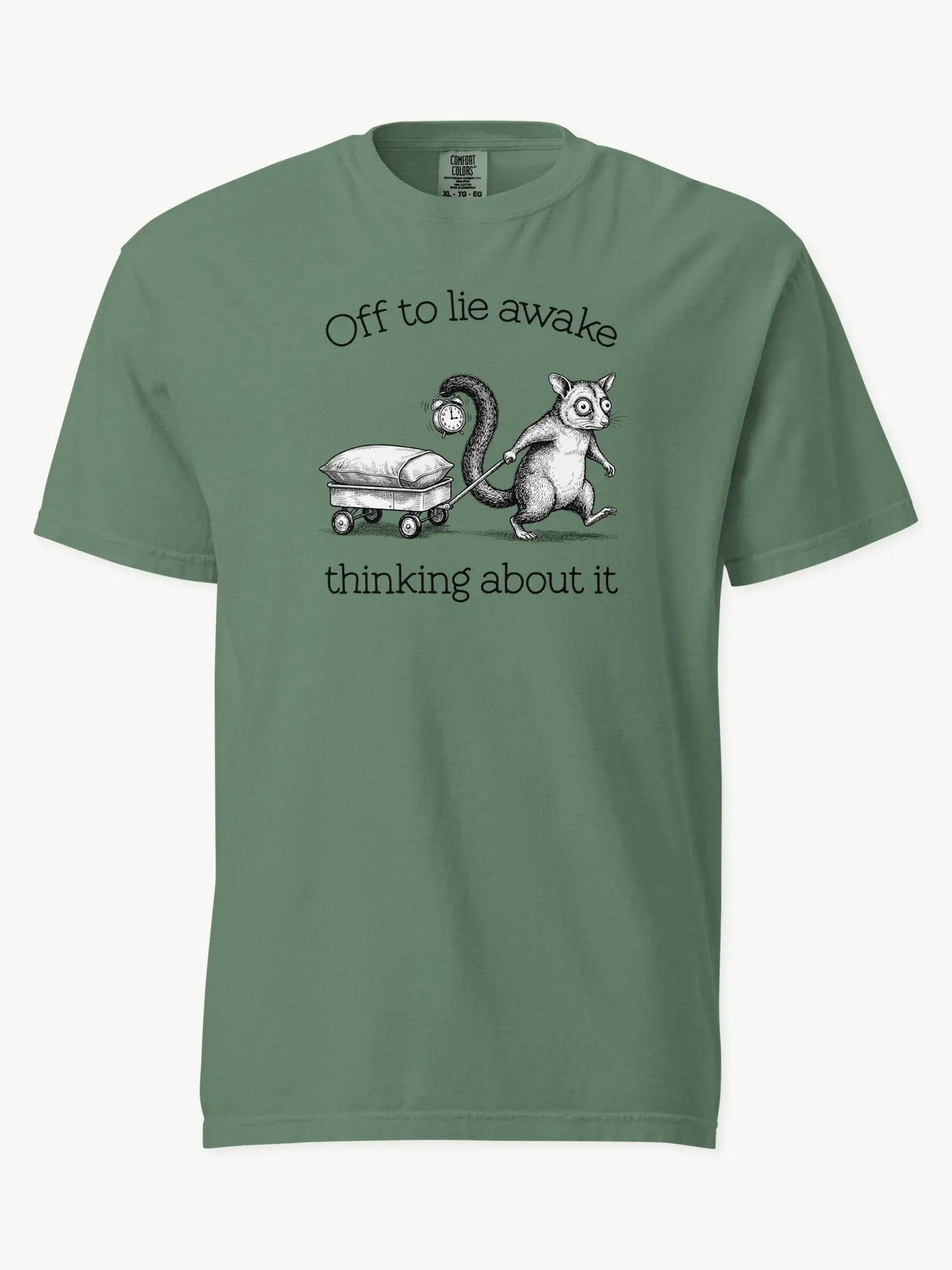 Faffle & Co Sleepless Possum Tee in light green