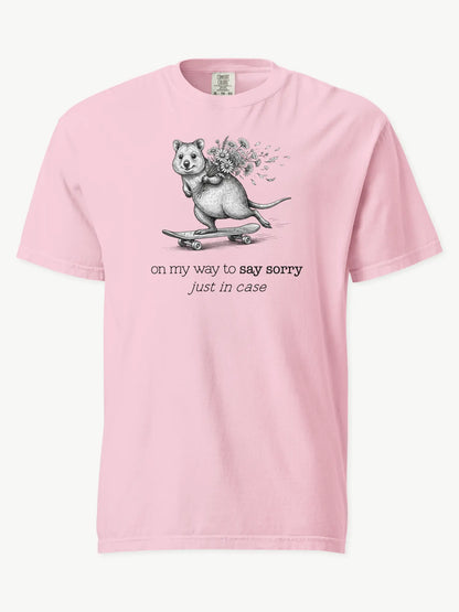 The Sorry Quokka t-shirt in blossom