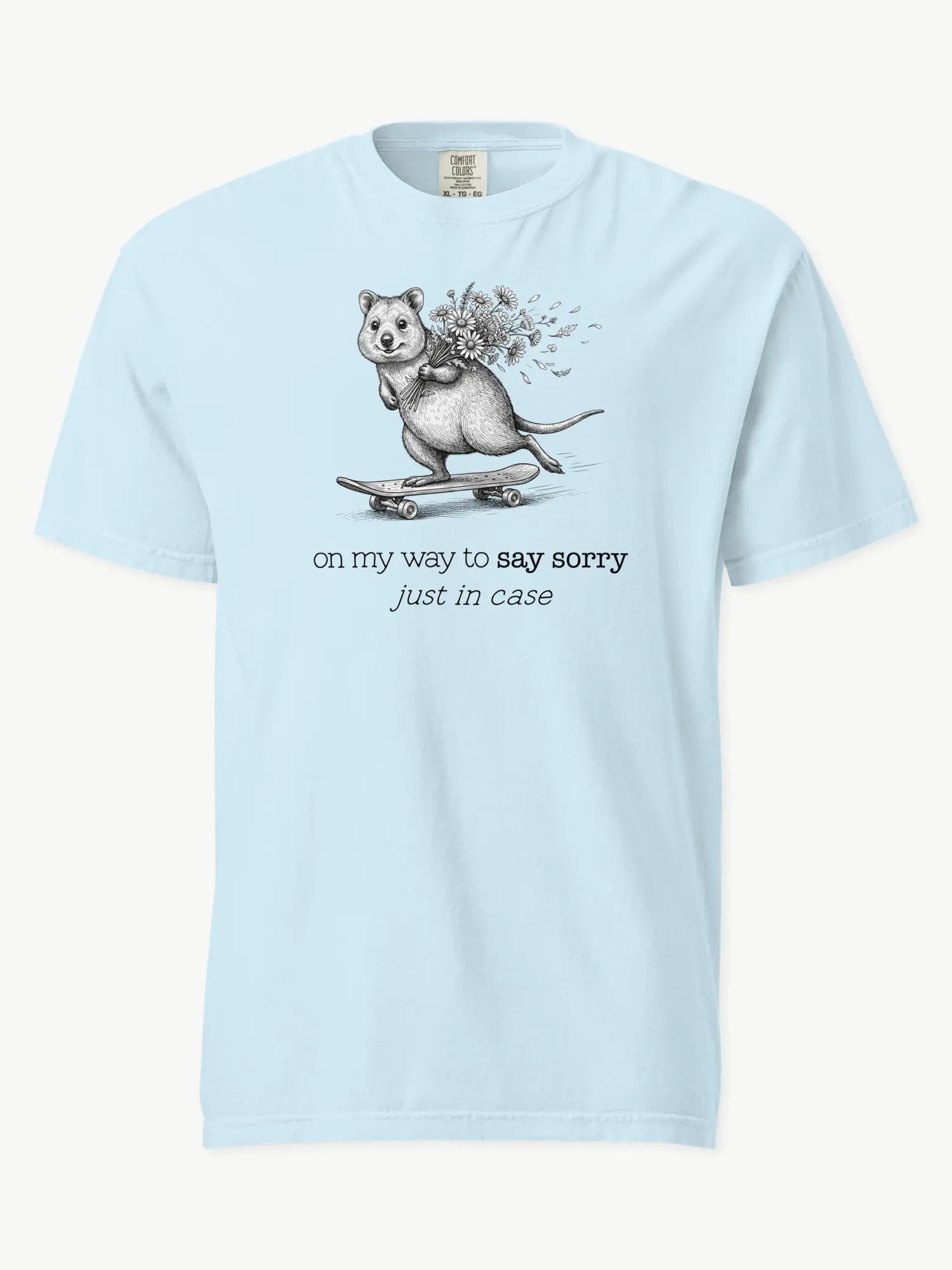 The Sorry Quokka t-shirt in chambray
