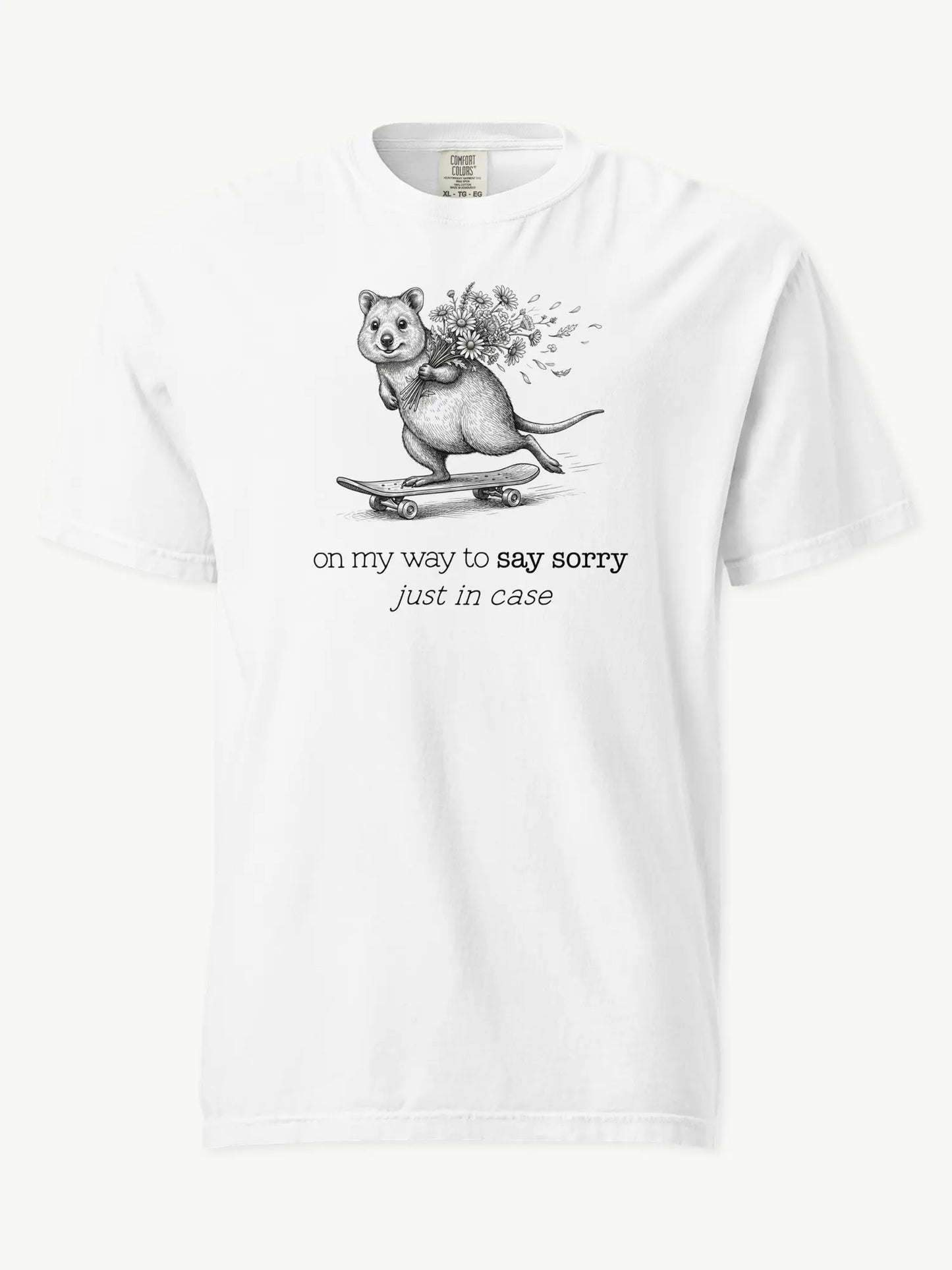 The Sorry Quokka t-shirt in white
