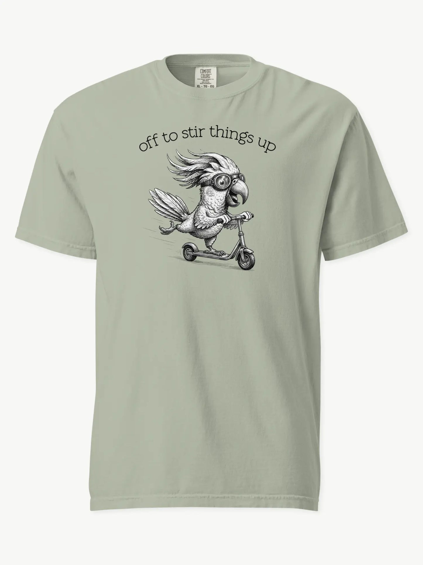 Off to Stir Things Up cockatoo t-shirt in bay