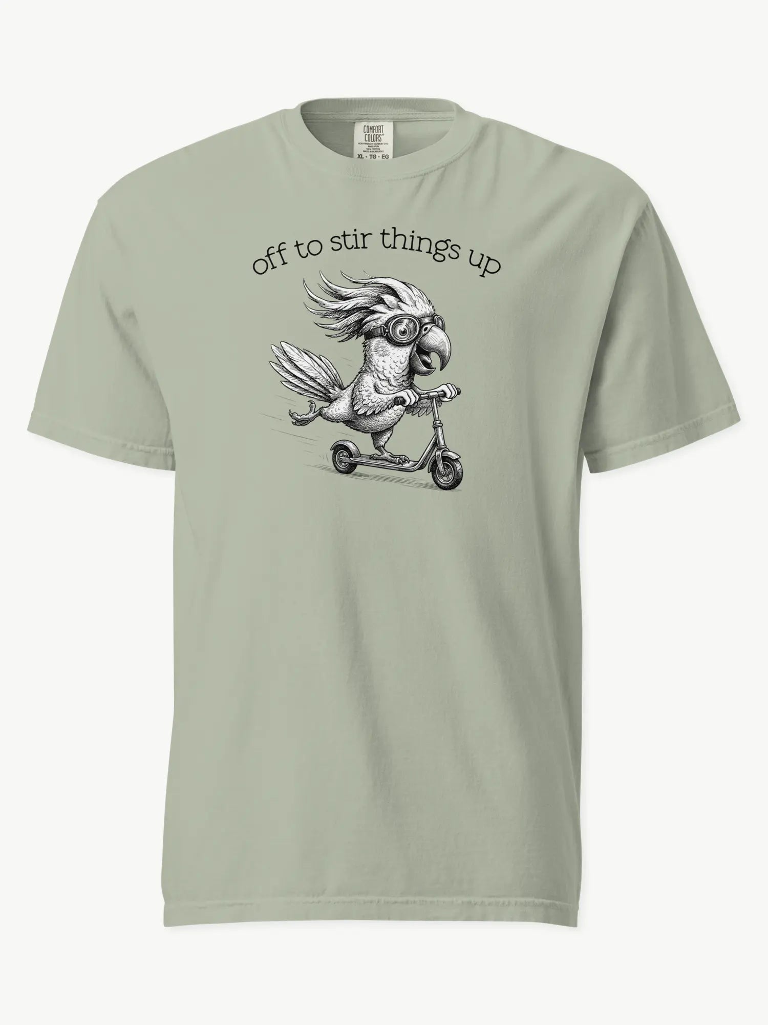 Off to Stir Things Up cockatoo t-shirt in bay
