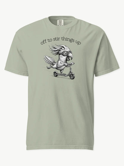 Off to Stir Things Up cockatoo t-shirt in bay