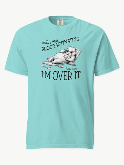 Faffle & Co Wombat Procrastinator Tee in lagoon blue