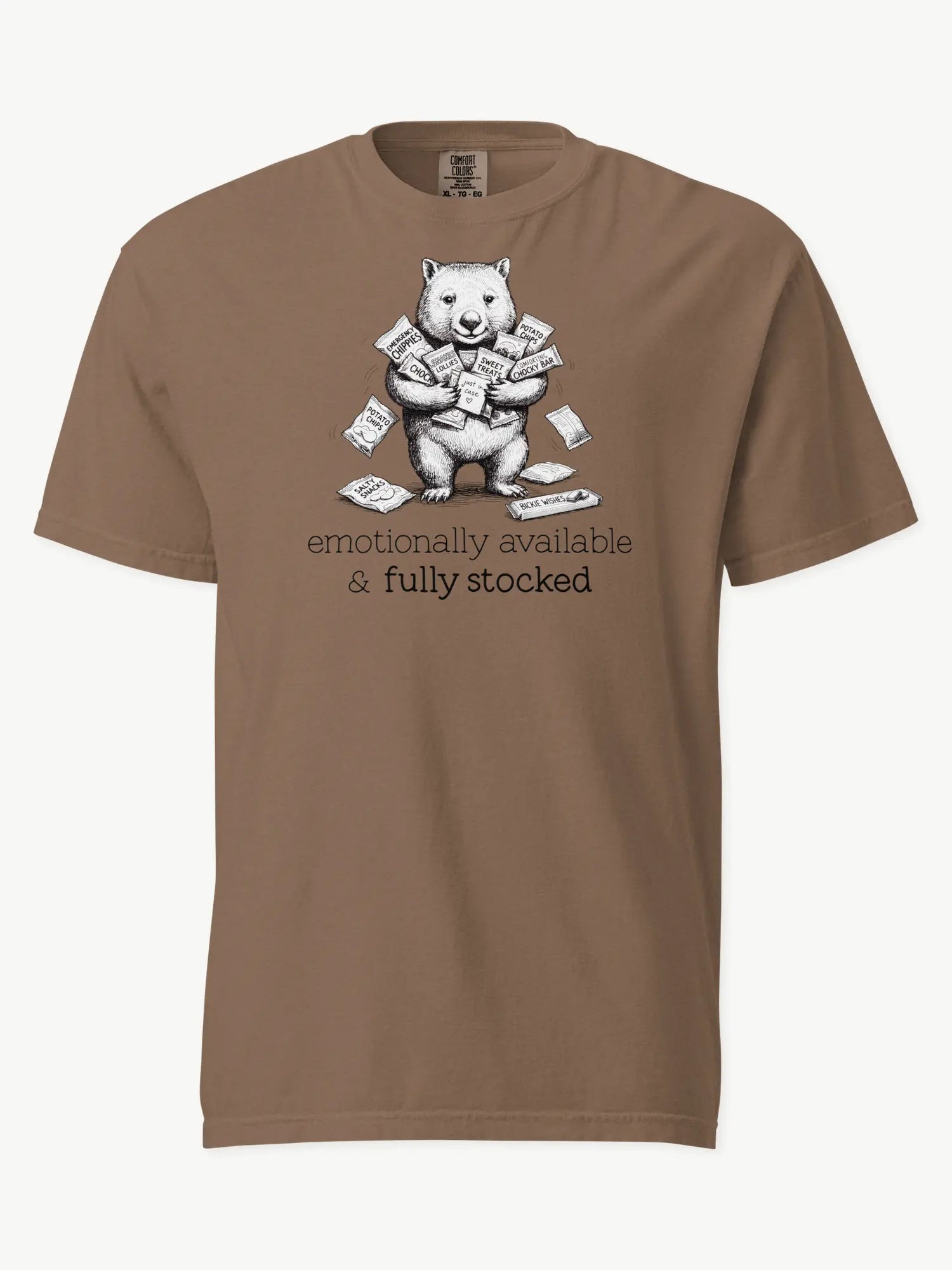 Snack Support Wombat t-shirt in espresso