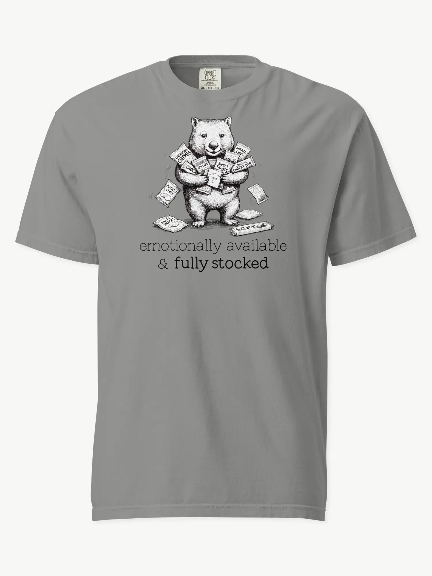Snack Support Wombat t-shirt in grey