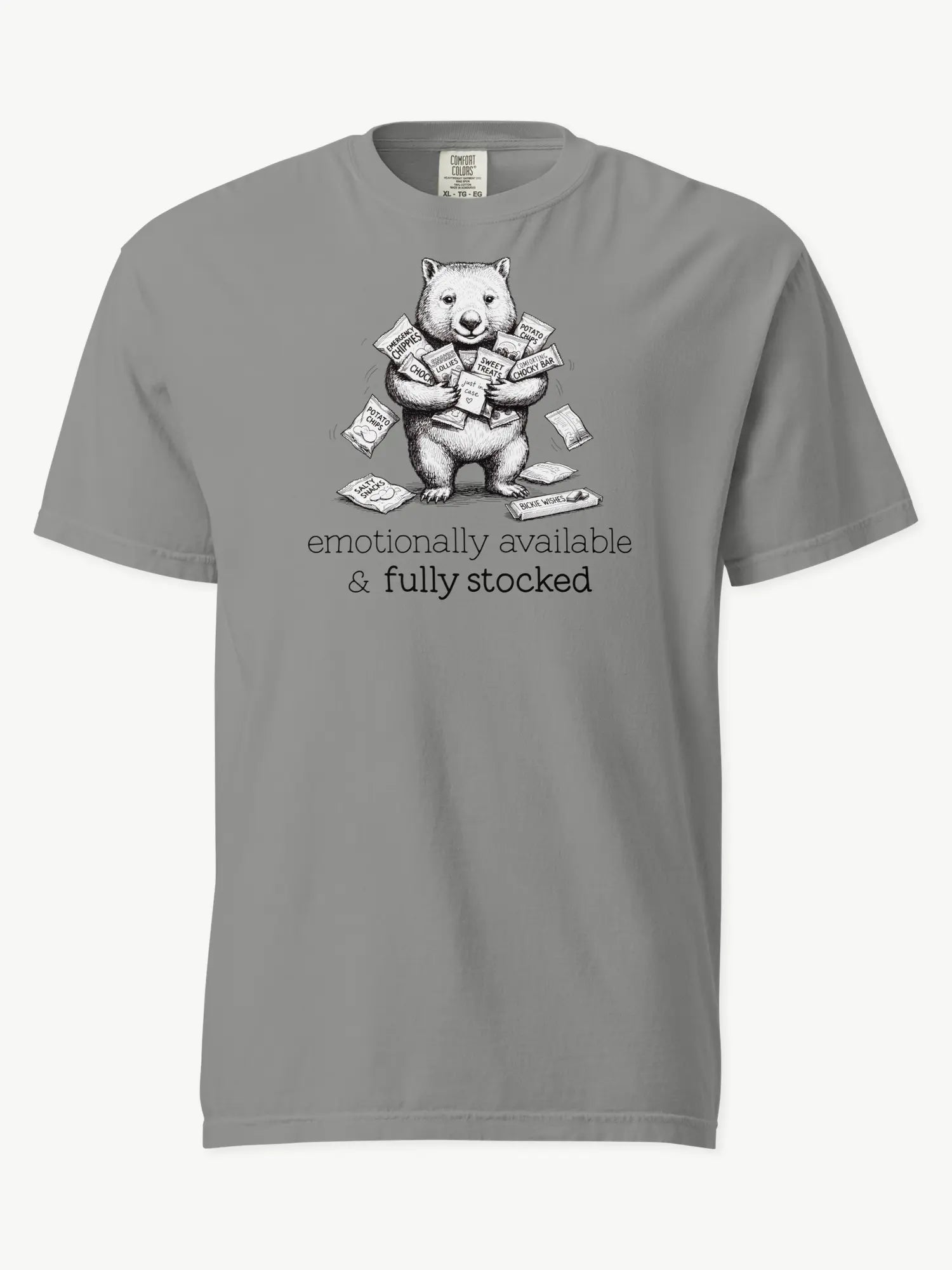 Snack Support Wombat t-shirt in grey